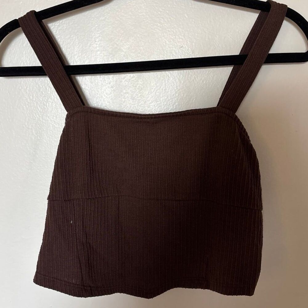 Rue21 Brown Crop Tank Top Soft Stretch Size M
